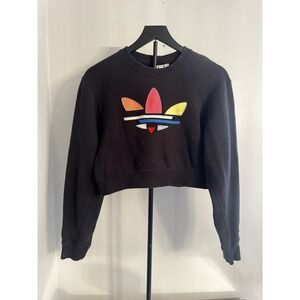Adidas Originals‎ Cropped Trefoil Logo Sweatshirt Women's Size Small